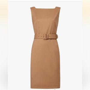 MM LaFleur Cynthia Dress Washable Wool Twill in Camel